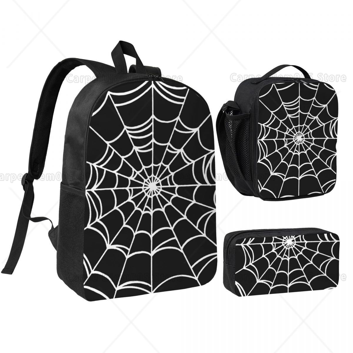 3D Printing Web - Preto web aranha imprime mochila conjunto