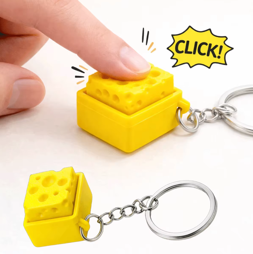 3D Printing Objects - Chaveiro Clicker de Teclado Mini Queijo